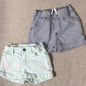 Carter's Navy Striped and Mint Shorts Set
